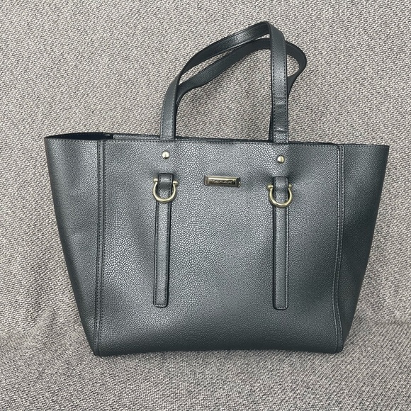 Tahari Handbags - Tahari Gray Tote Bag with Classic Minimalist Design